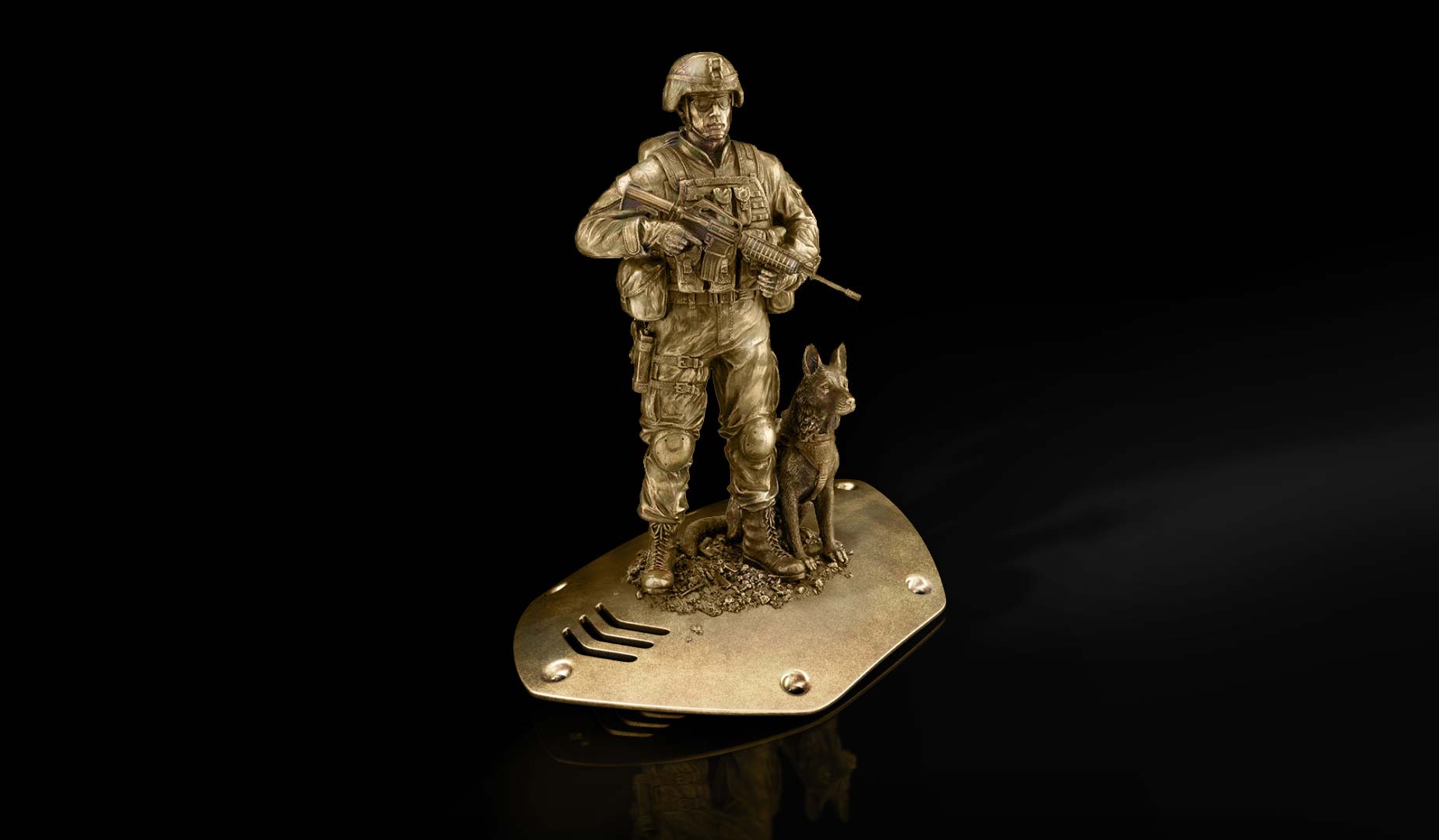 3D Modern Soldier with Canine