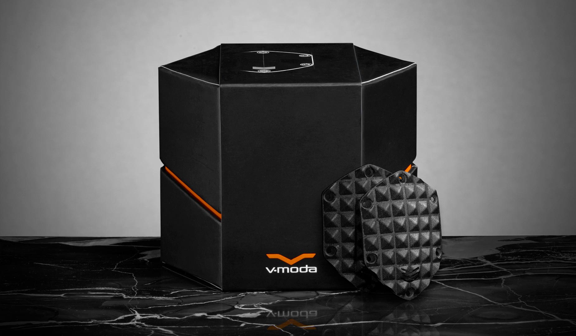 V-MODA Over Ear Shield Packaging with Custom XS Shields