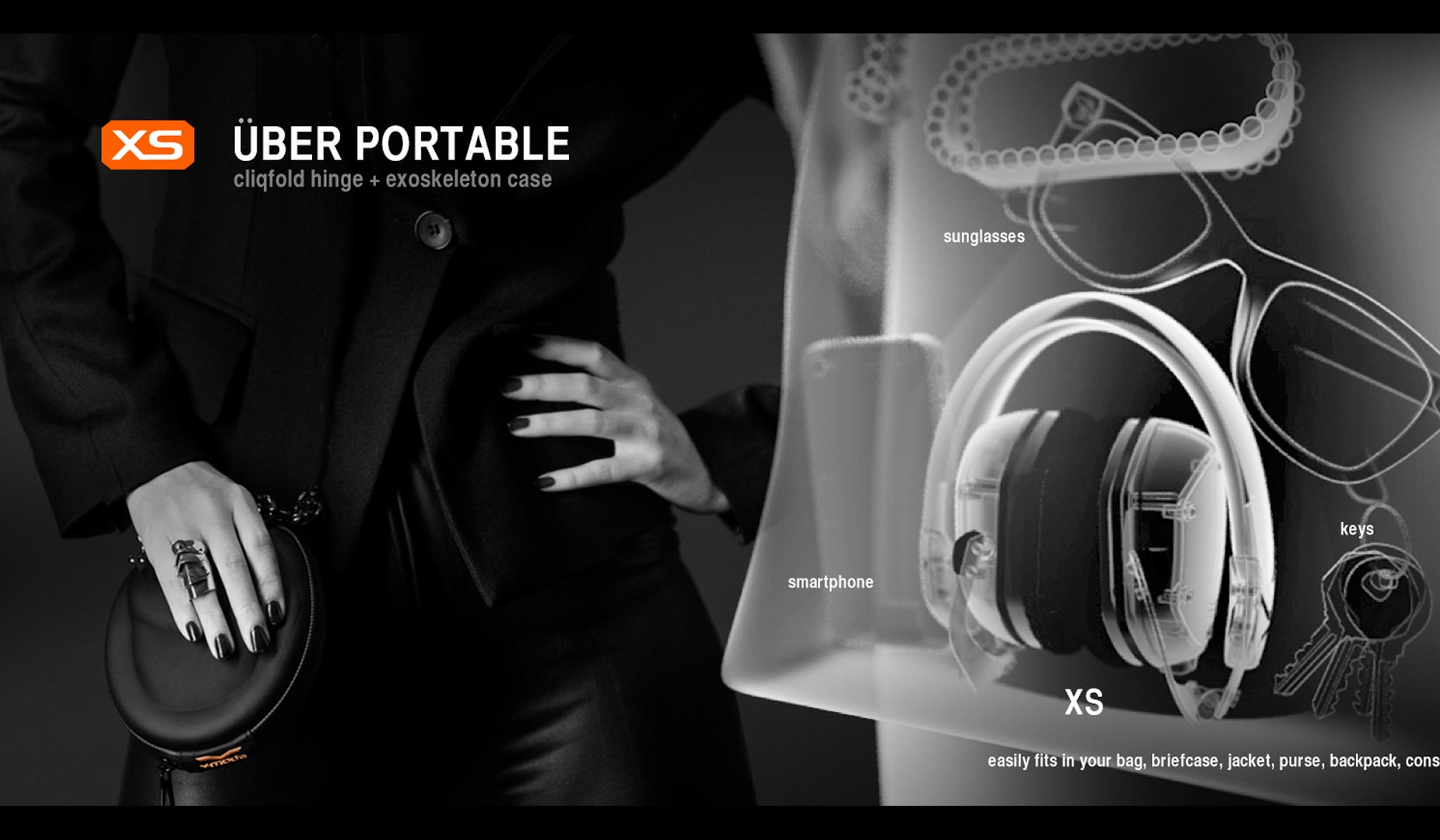 V-MODA XS 3D Portable Size